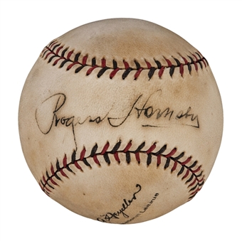 Vintage Rogers Hornsby Single Signed Official National League Baseball (PSA/DNA Signature Near Mint 7)